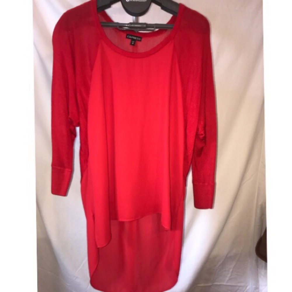 Express Red Chiffon Blouse